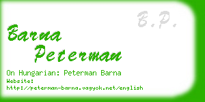 barna peterman business card